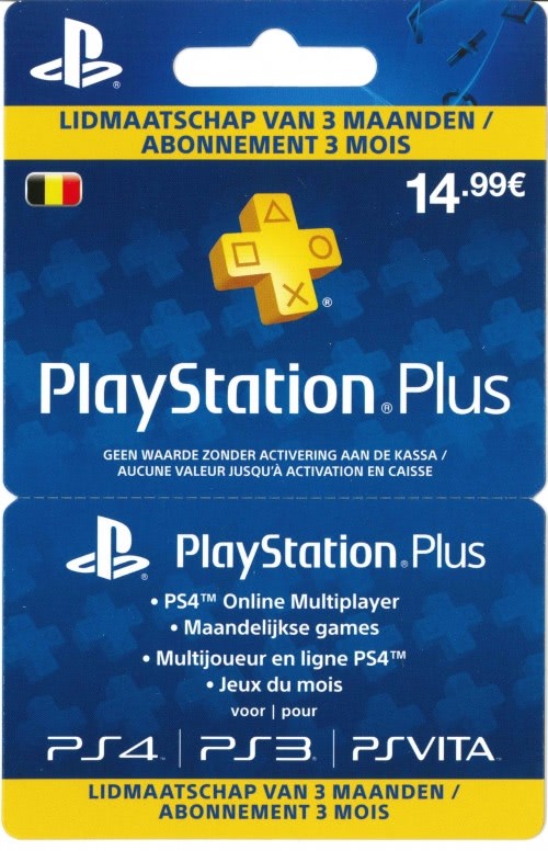 Sony PlayStation PS Plus 3-Month Subscription Membership Card